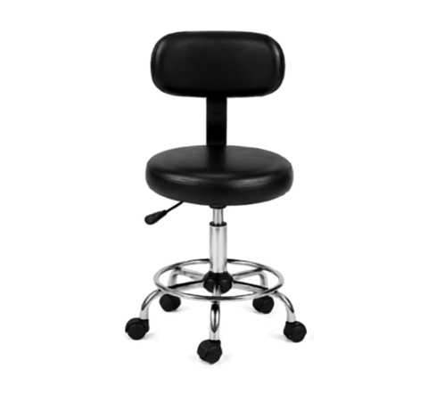 Adjustable Round Stool with Backrest